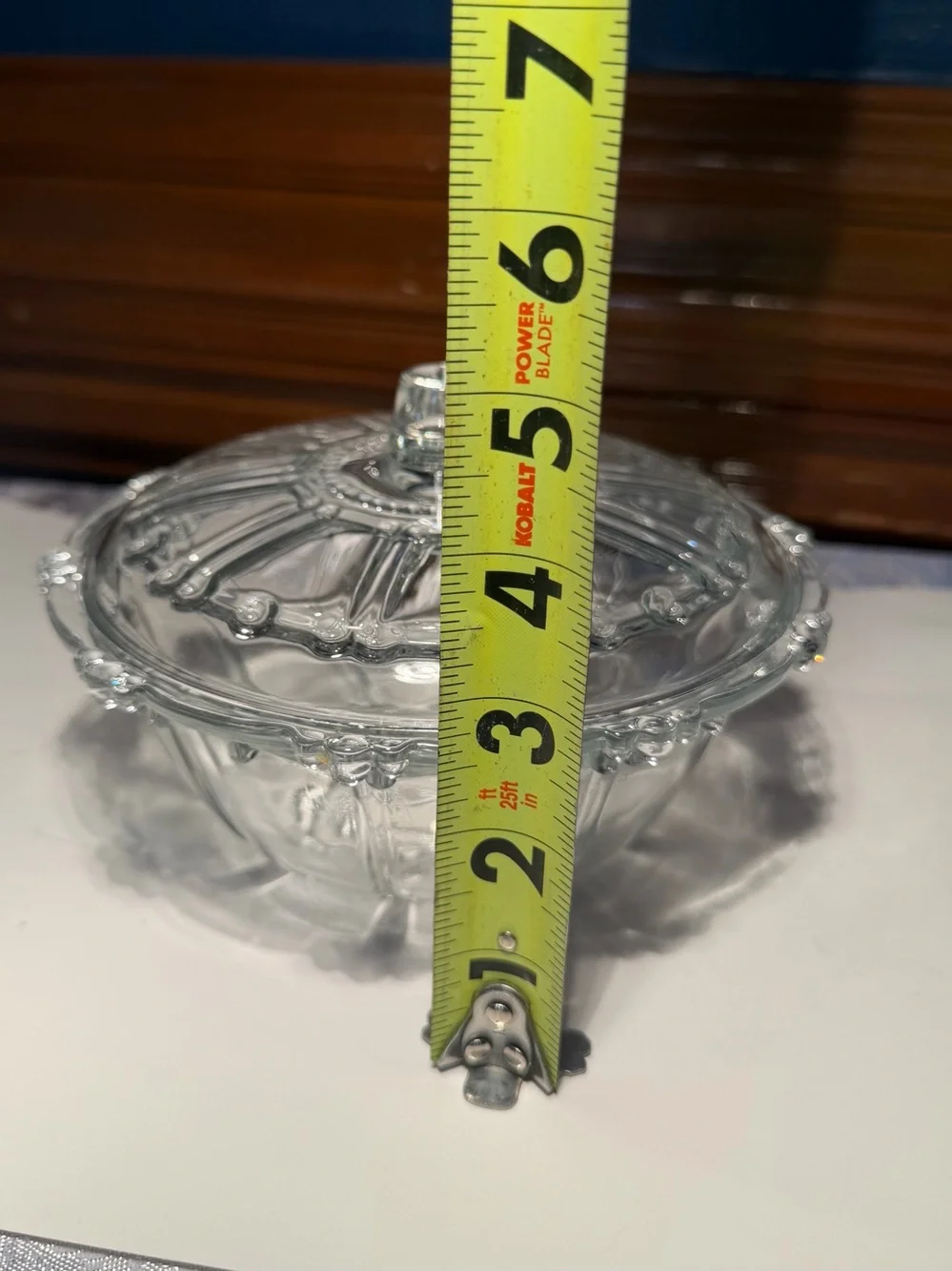 KIG Indonesia Vintage Glass Oyster Pearl Covered Candy Dish with Lid 7